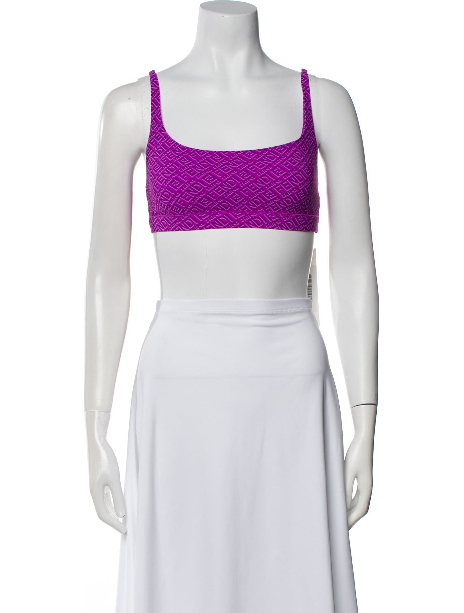 Fendi x Skims Square Neckline Sleeveless Crop Top