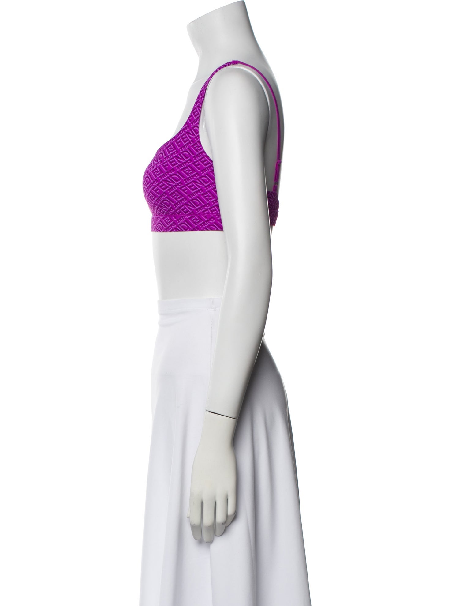 Fendi x Skims Square Neckline Sleeveless Crop Top