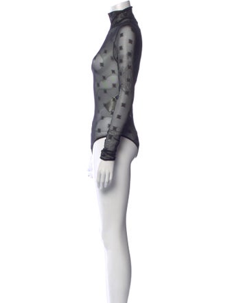 Fendi Nylon Polka Dot Print Bodysuit