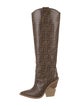 Fendi Zucca FF Logo Leather Boots