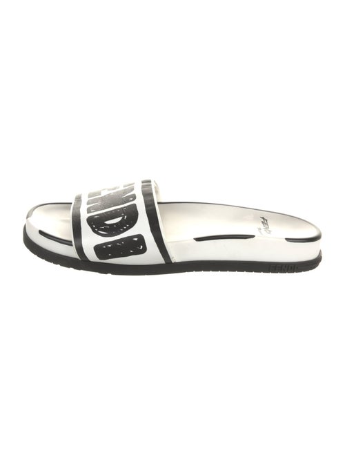 Fendi Leather Graphic Print Slides
