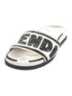 Fendi Leather Graphic Print Slides