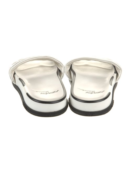 Fendi Leather Graphic Print Slides