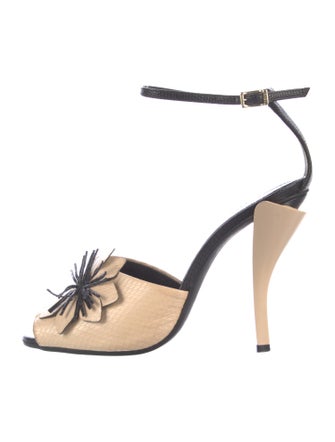 Fendi Snakeskin Slingback Pumps