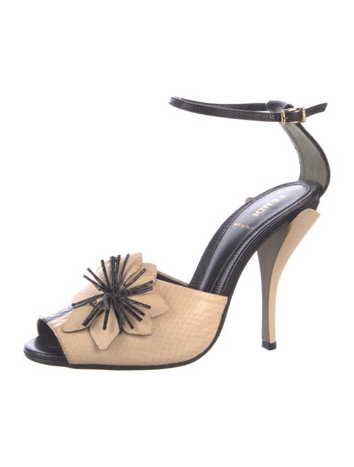 Fendi Snakeskin Slingback Pumps