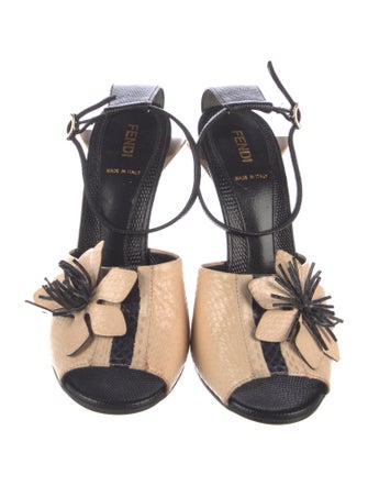 Fendi Snakeskin Slingback Pumps