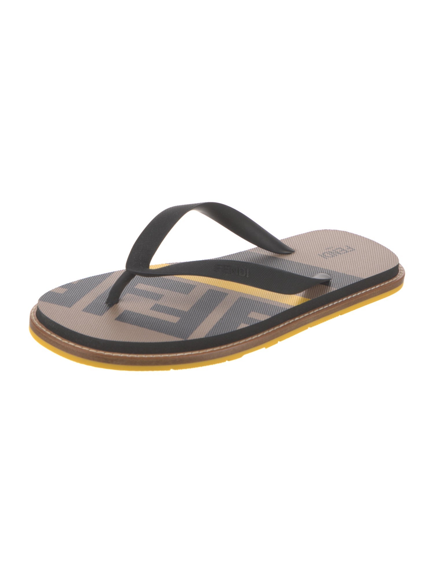 Fendi Rubber Printed Flip Flops w/ Tags