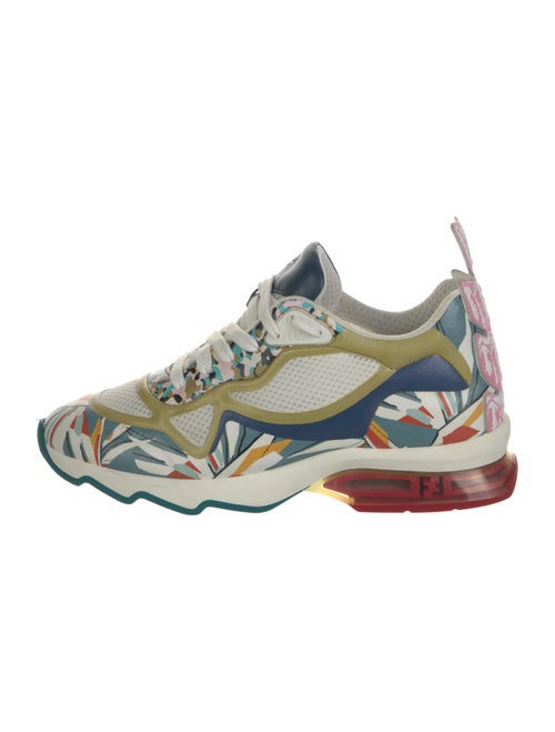 Fendi Leather Printed Chunky Sneakers