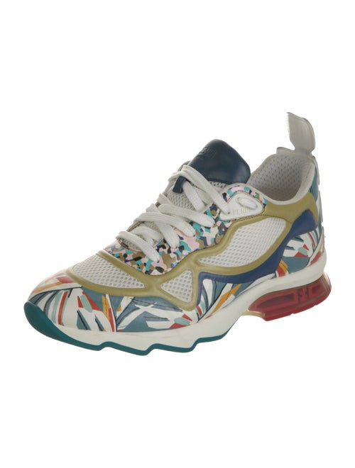 Fendi Leather Printed Chunky Sneakers