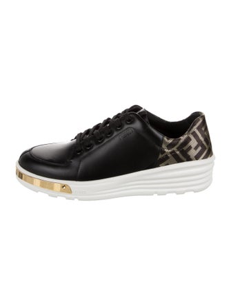Fendi Zucca FF Logo Leather Sneakers