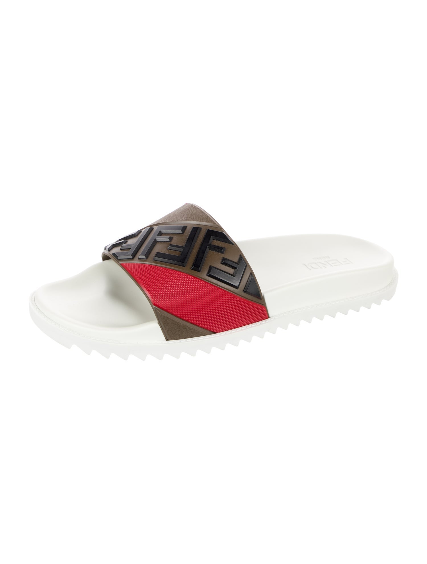Fendi Zucca FF Logo Rubber Slides
