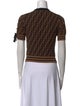 Fendi Printed Mock Neck Crop Top