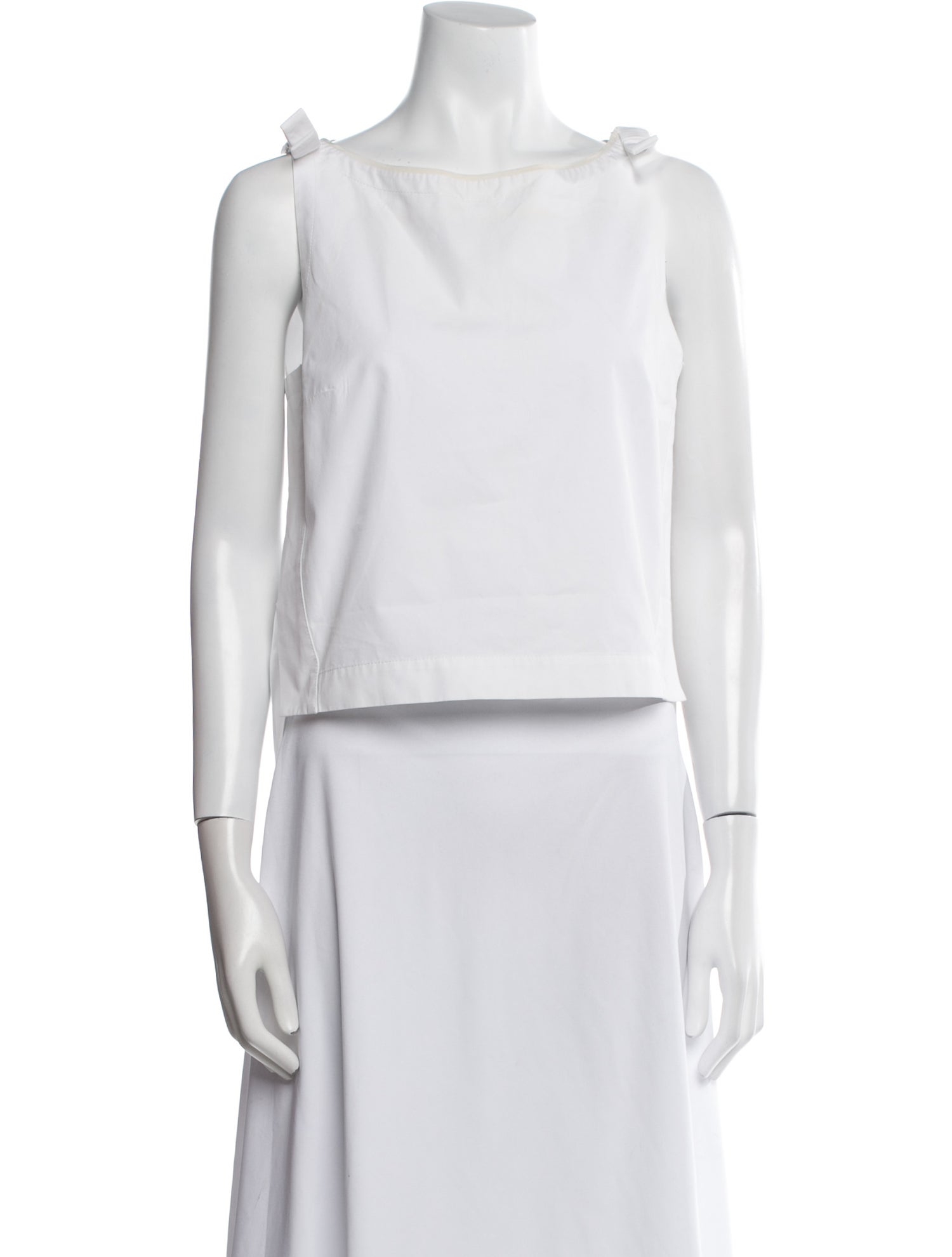 Fendi Bateau Neckline Sleeveless Crop Top