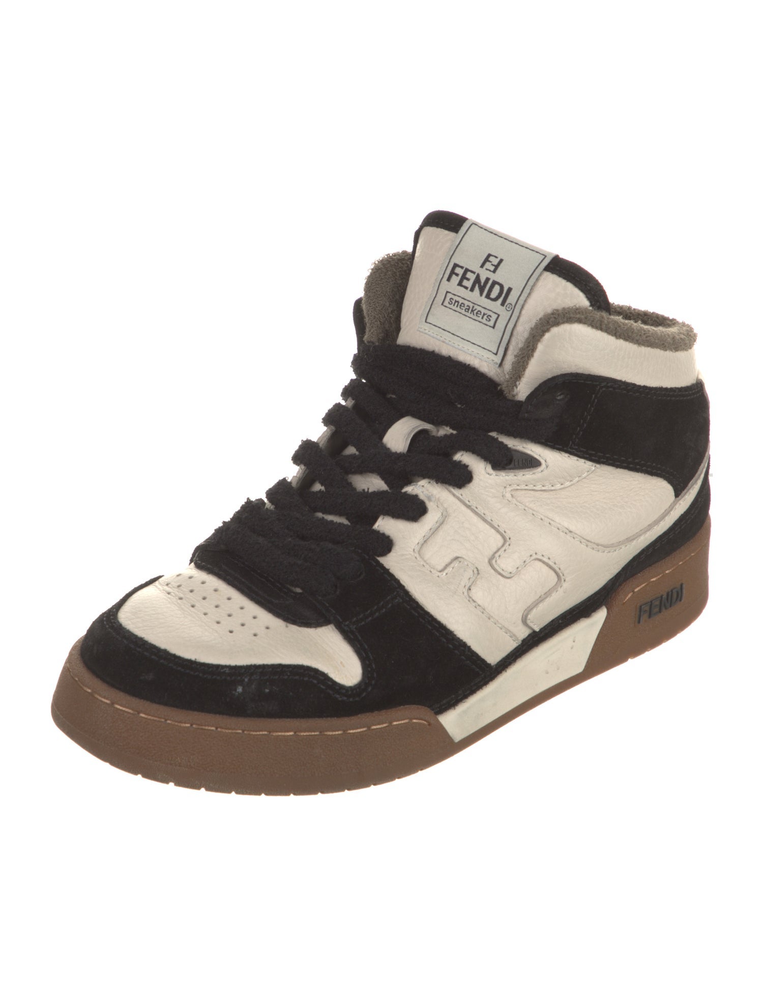 Fendi Leather Wedge Sneakers