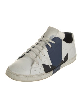 Fendi Monsters Motif Leather Sneakers