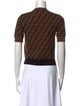 Fendi Printed Crew Neck Crop Top