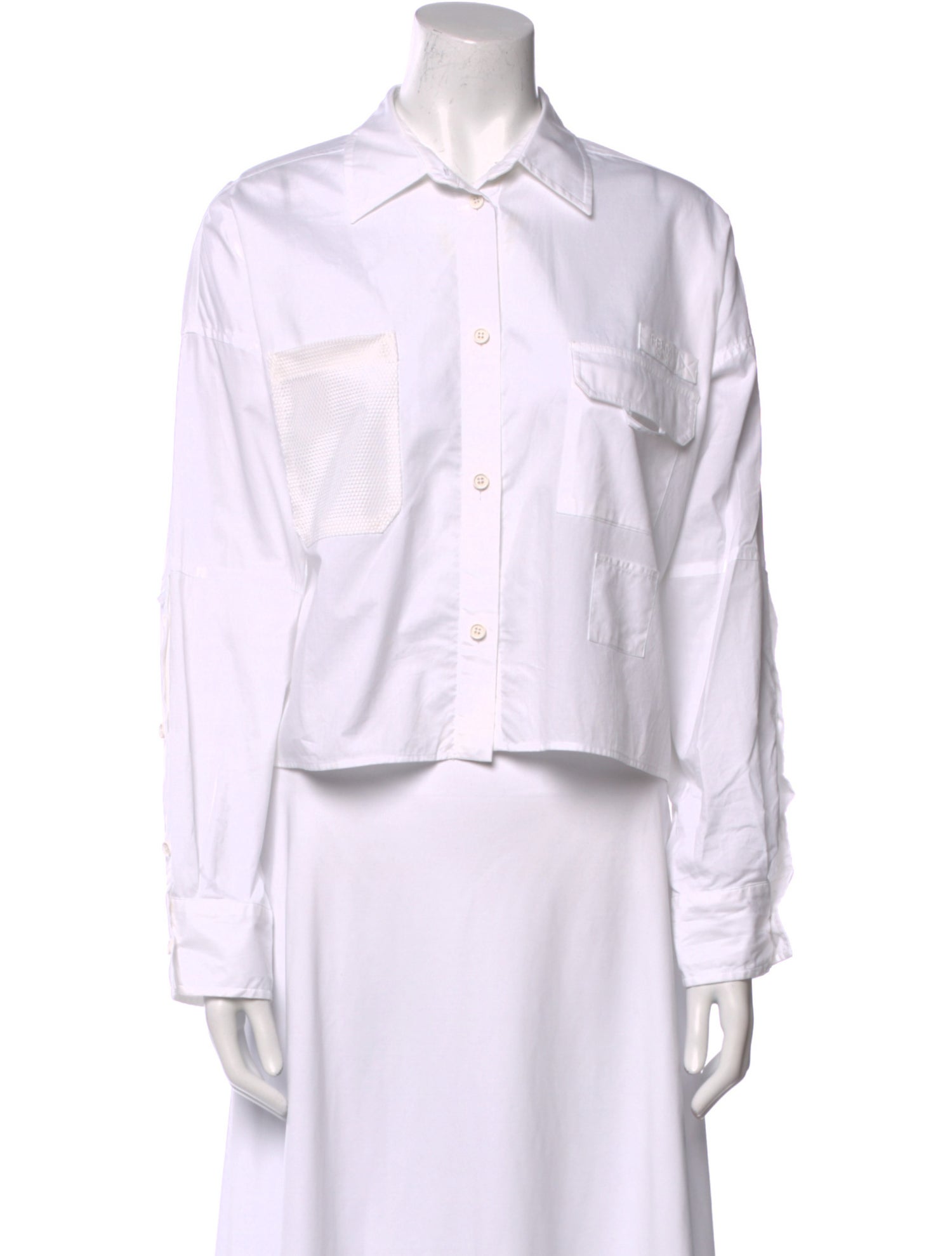 Fendi Long Sleeve Button-Up Top