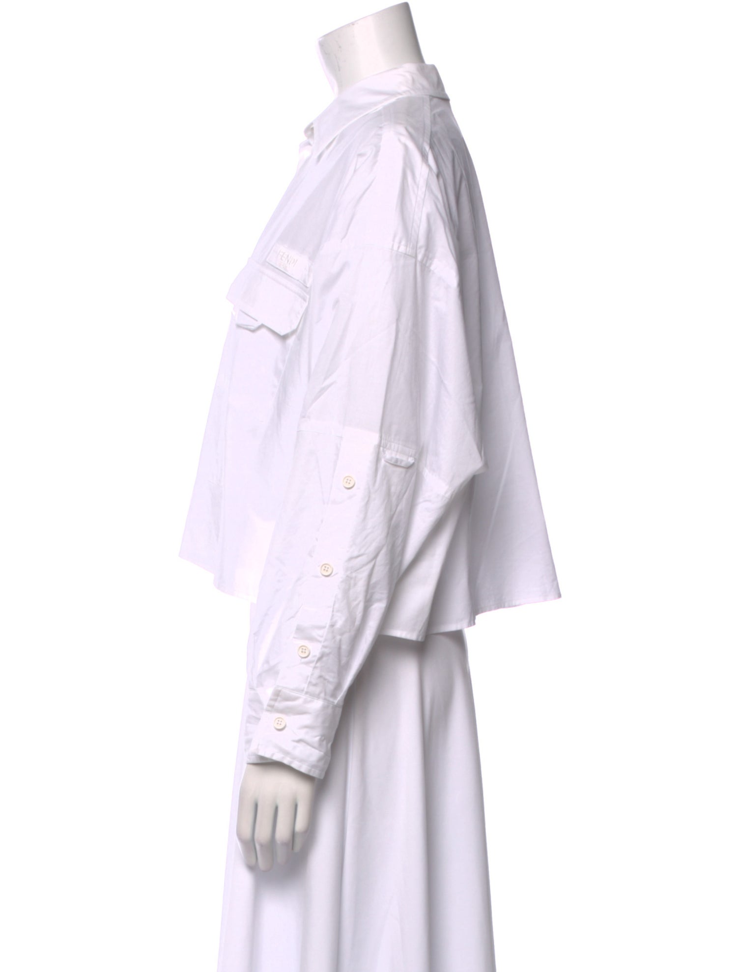 Fendi Long Sleeve Button-Up Top