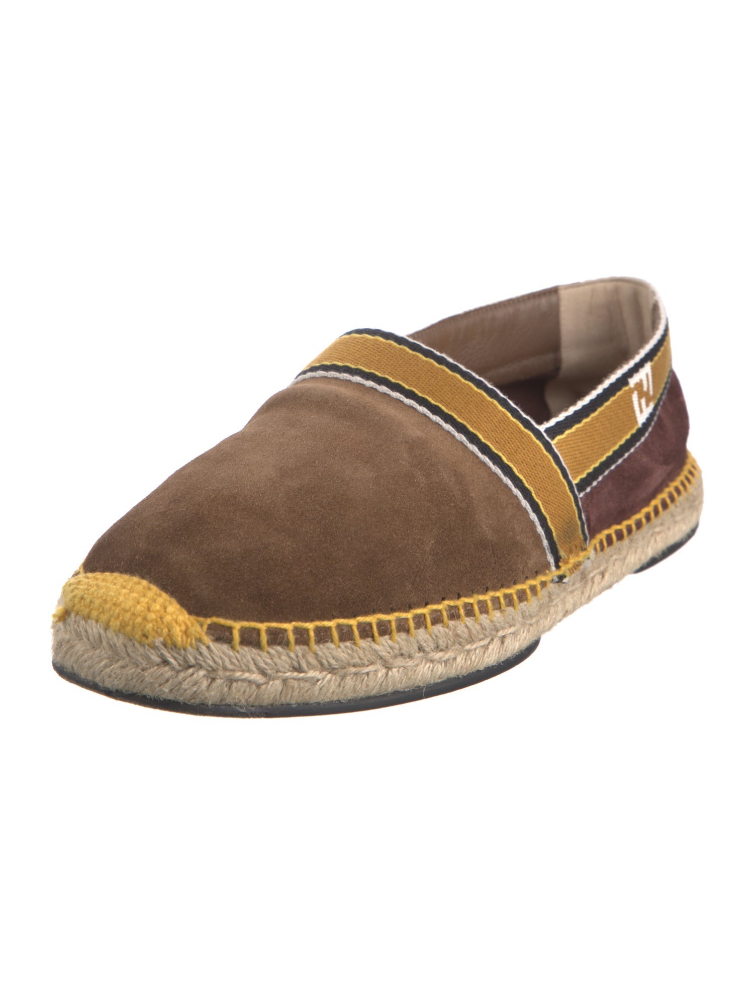 Fendi Suede Colorblock Pattern Espadrilles