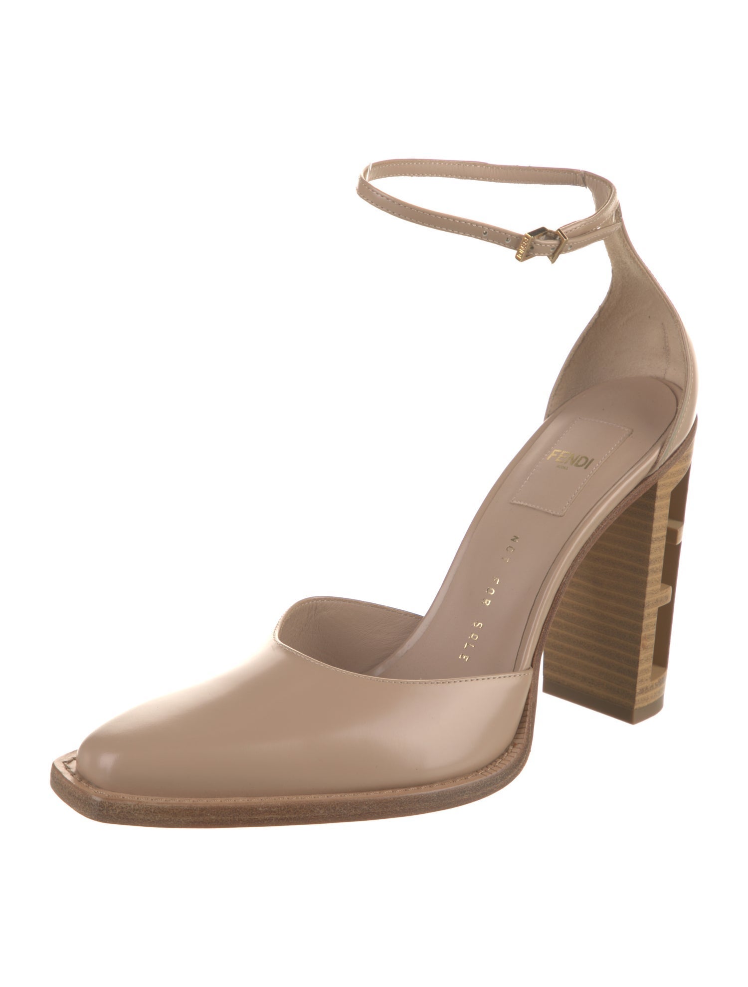 Fendi Zucca FF Logo Leather D'Orsay Pumps