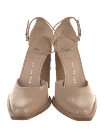 Fendi Zucca FF Logo Leather D'Orsay Pumps