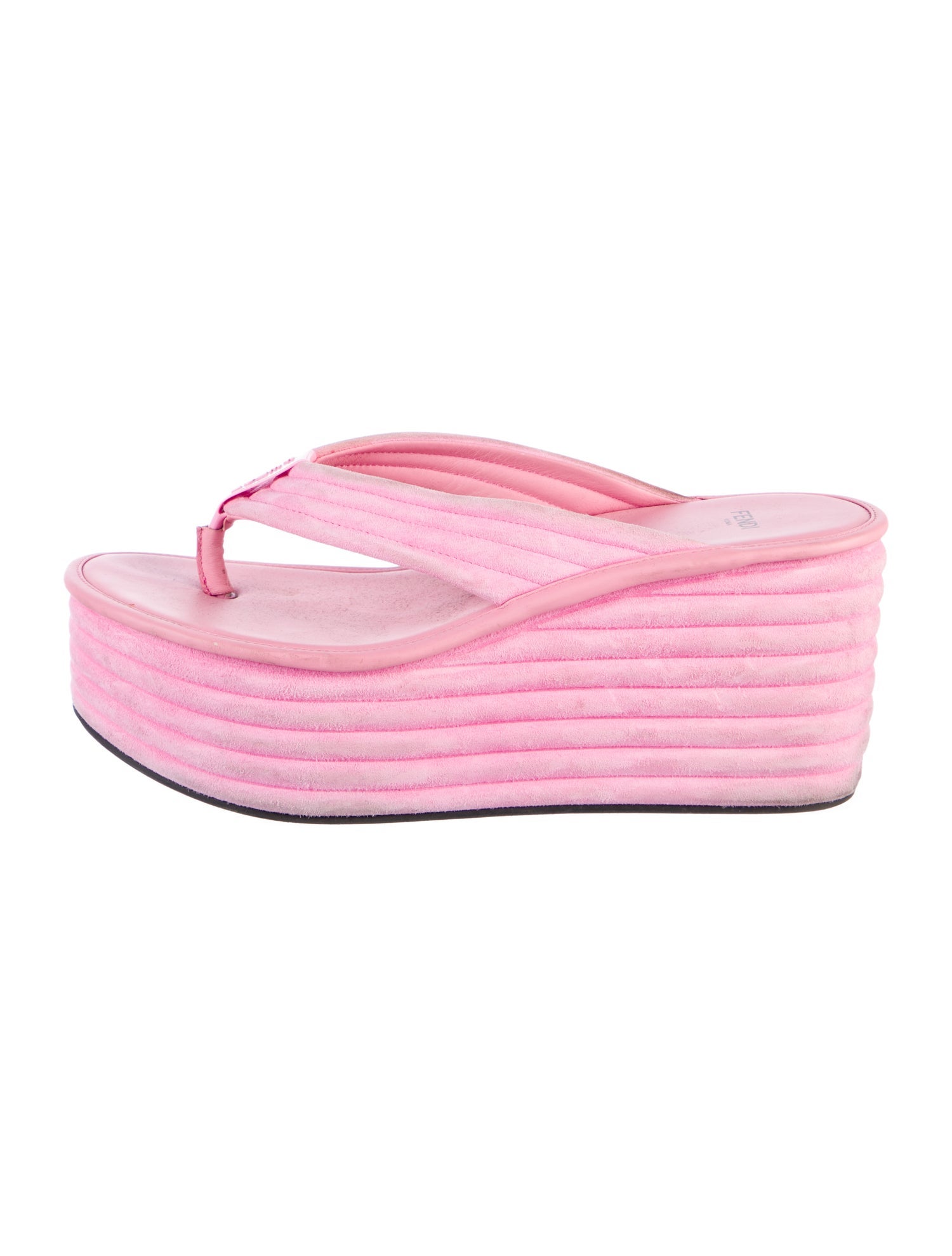 Fendi Suede Flip Flops