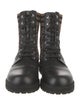 Fendi Zucca FF Logo Leather Combat Boots