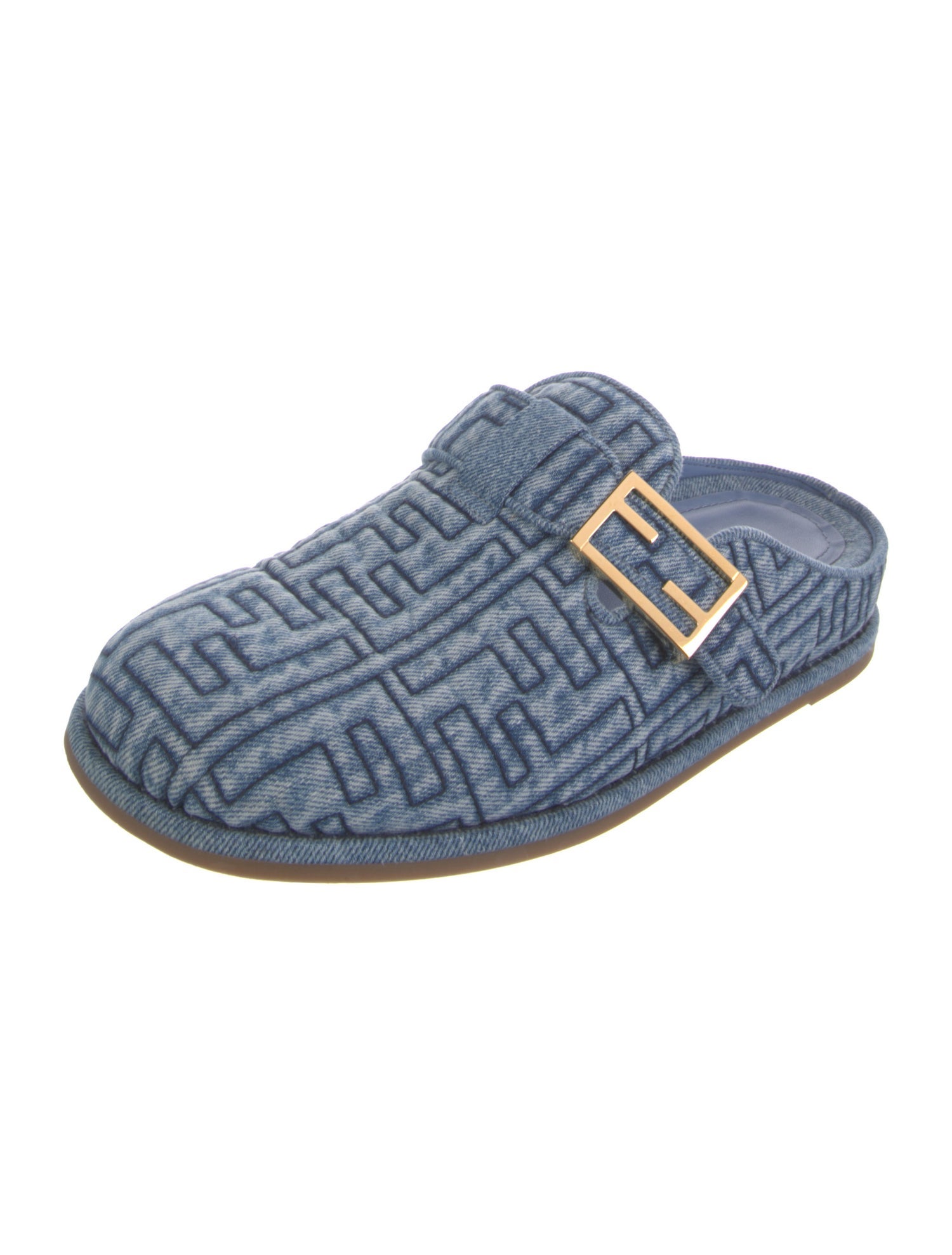 Fendi Denim Printed Mules