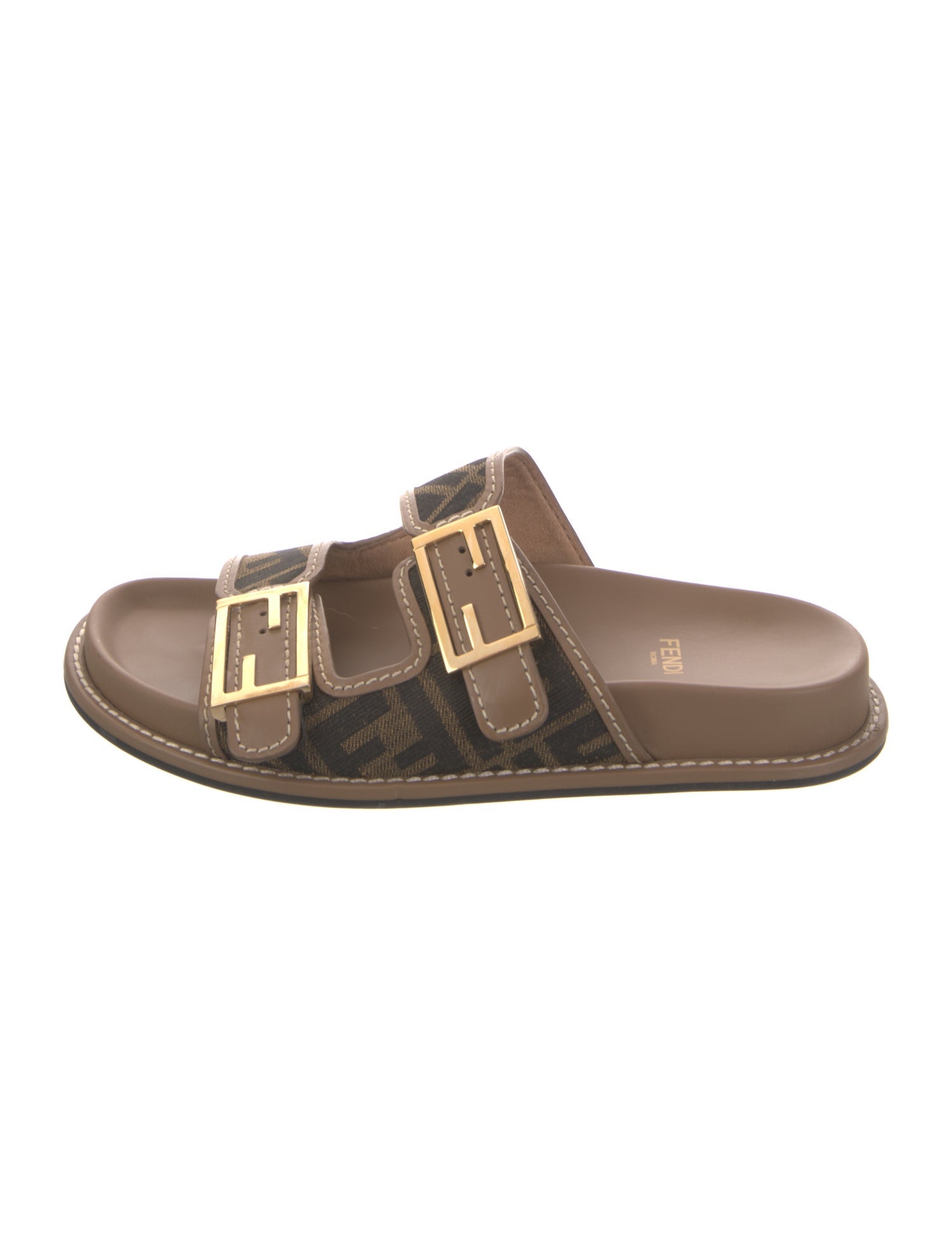 Fendi Zucca FF Logo Printed Slides