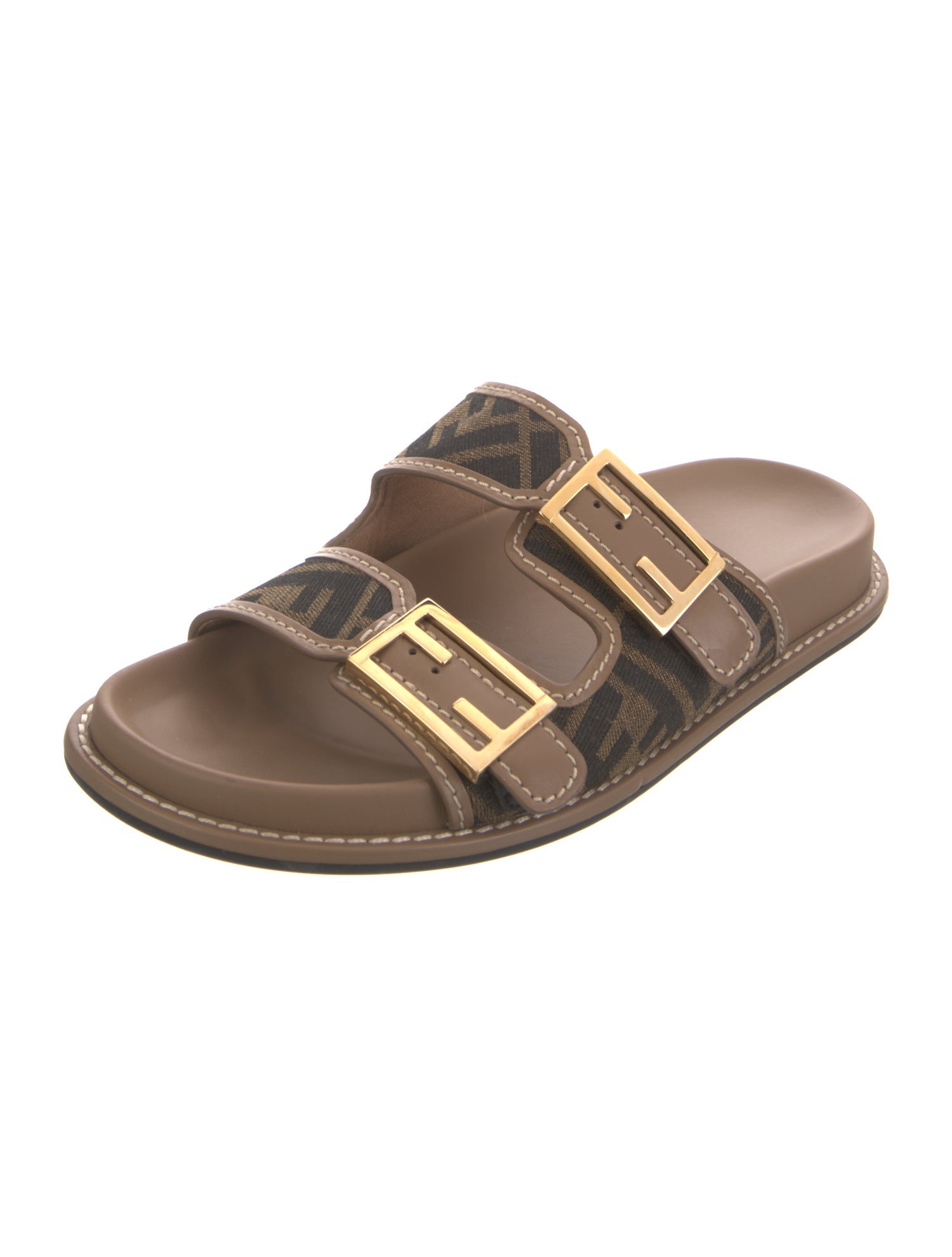 Fendi Zucca FF Logo Printed Slides