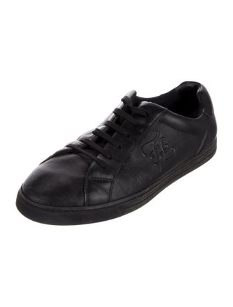 Fendi Karligraphy Accent Leather Sneakers