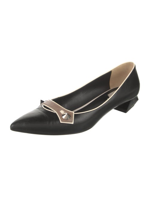Fendi Leather Studded Accents Ballet Flats