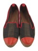 Fendi Pequin Pattern Grosgrain Trim Espadrilles