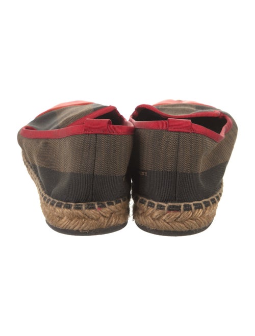 Fendi Pequin Pattern Grosgrain Trim Espadrilles