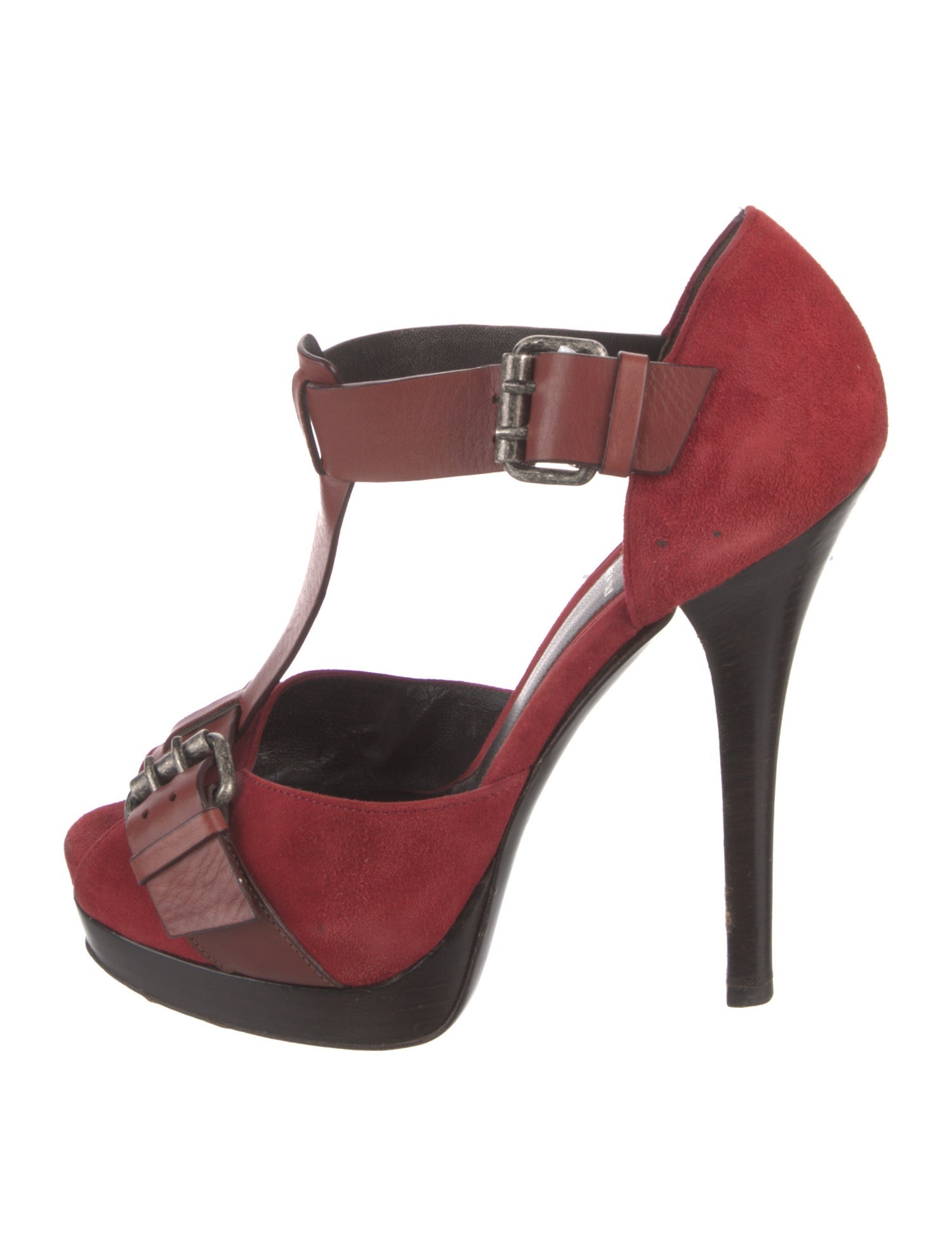 Fendi Suede T-Strap Pumps