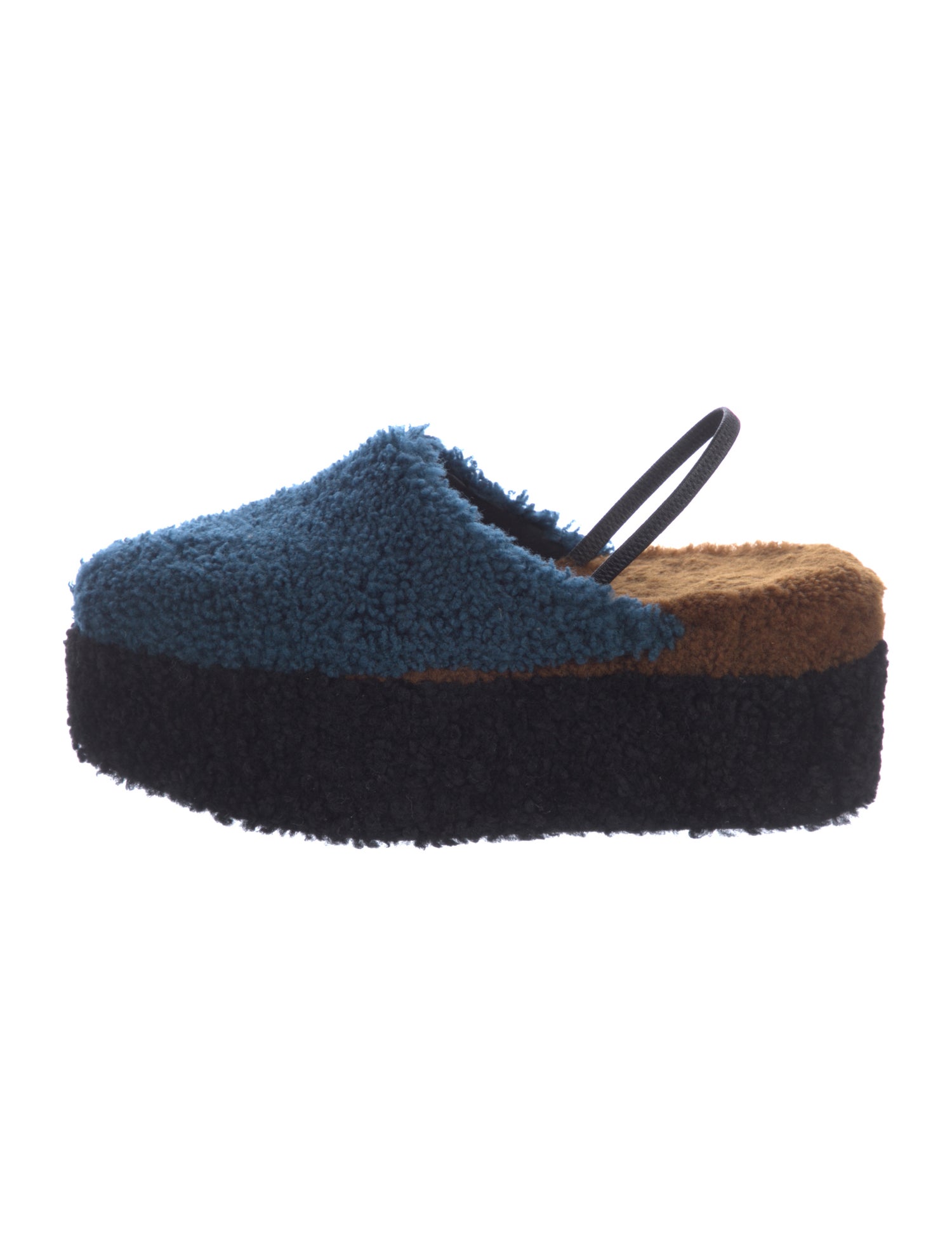 Fendi Shearling Colorblock Pattern Espadrilles