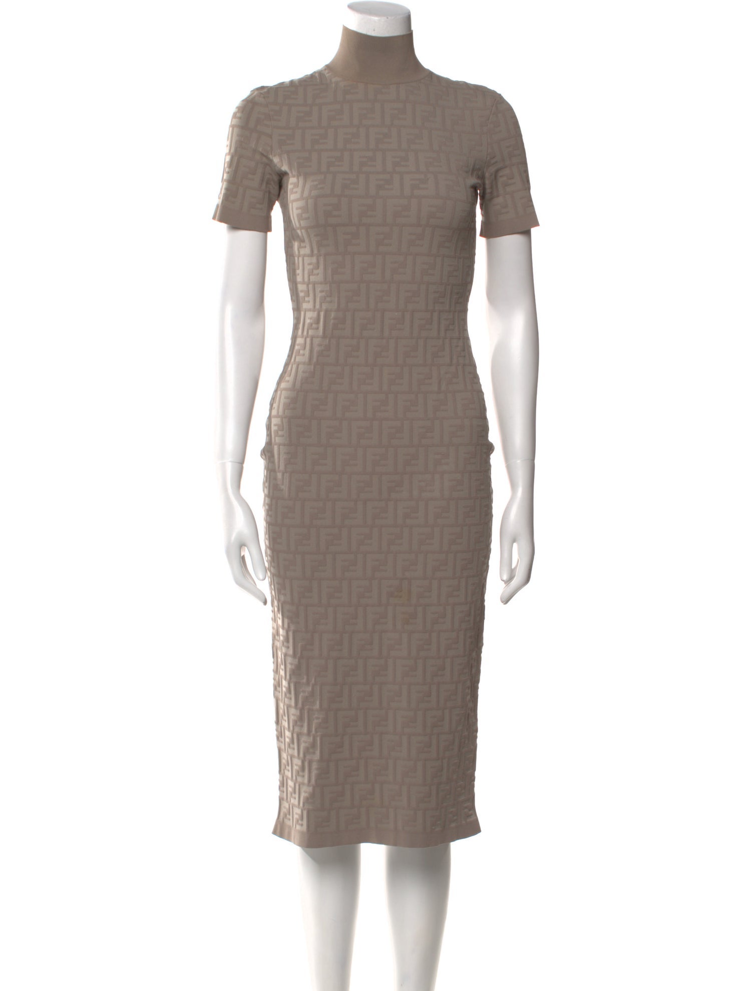 Fendi Turtleneck Midi Length Dress
