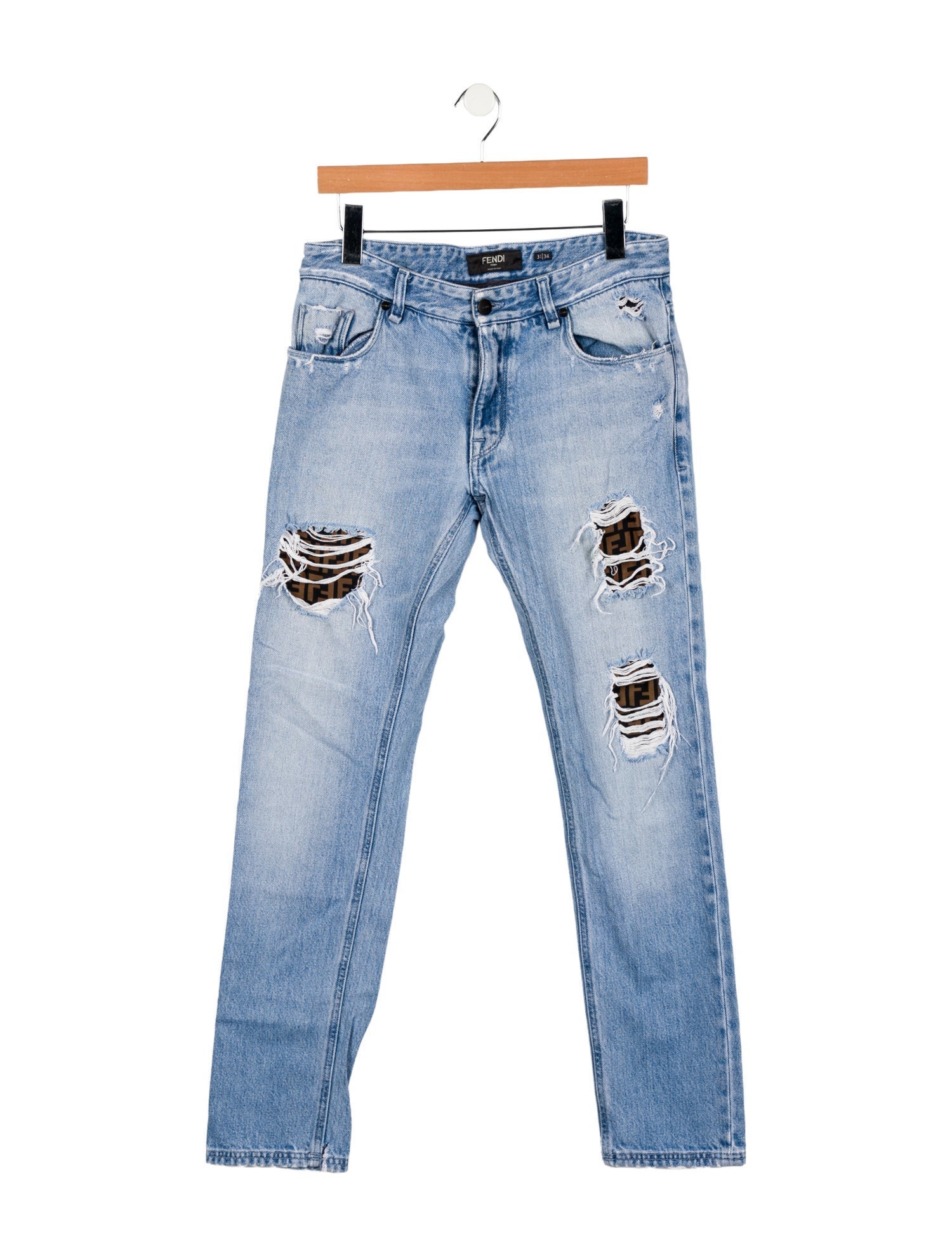 Fendi Zucca FF Logo Skinny Jeans