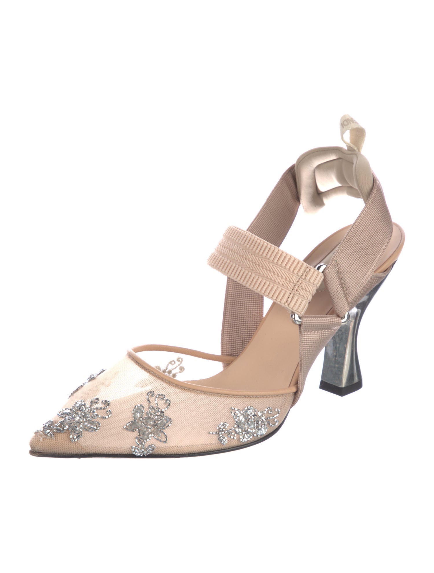 Fendi Mesh Slingback Pumps