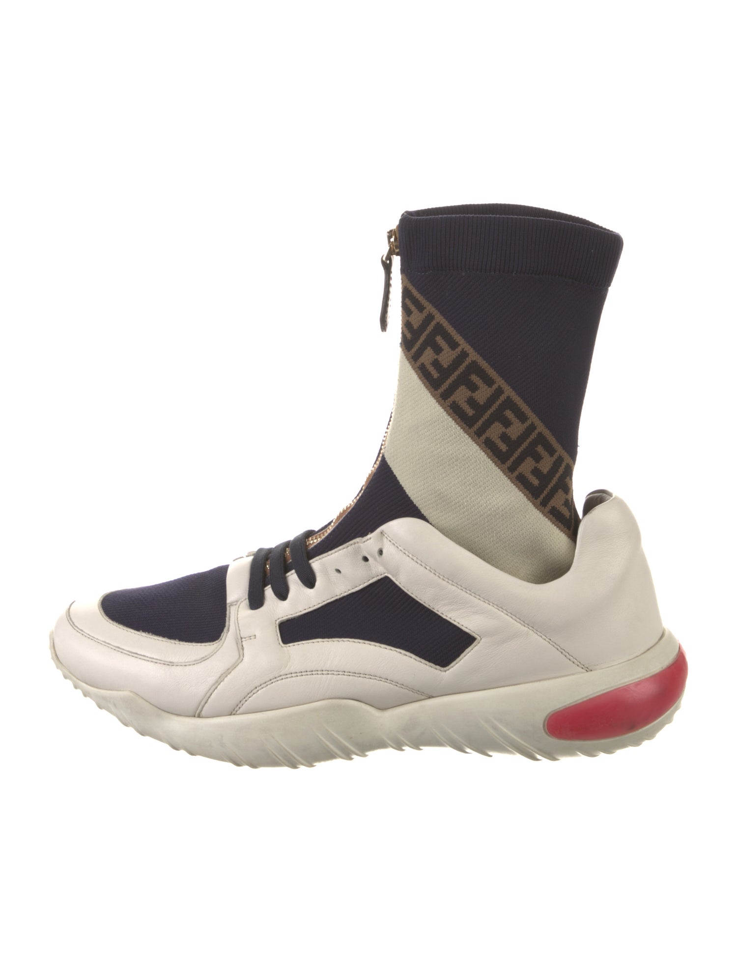 Fendi Zucca FF Logo Leather Sneakers