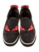 Fendi Monsters Motif Suede Sneakers