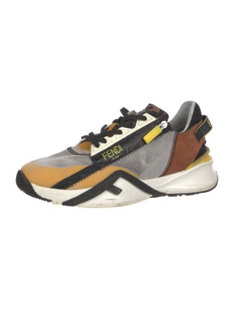 Fendi Nylon Colorblock Pattern Sneakers