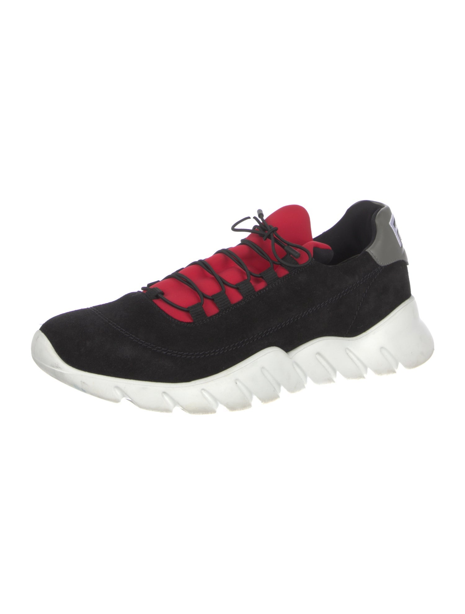 Fendi Suede Colorblock Pattern Sneakers