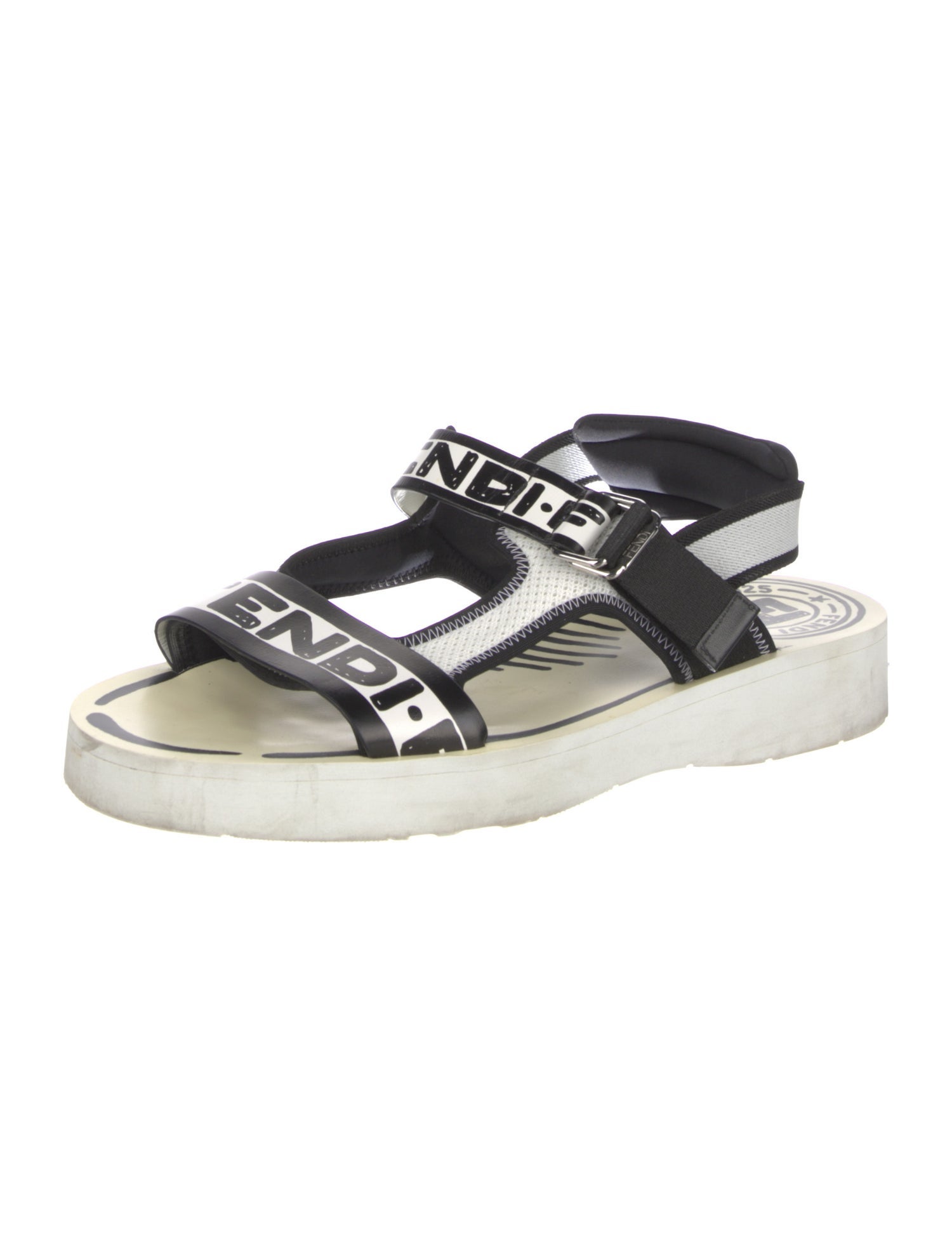 Fendi Leather Printed Sandals