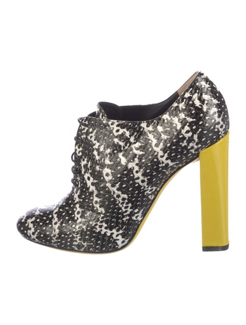 Fendi Snakeskin Animal Print Lace-Up Boots