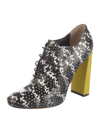Fendi Snakeskin Animal Print Lace-Up Boots