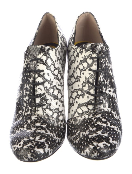 Fendi Snakeskin Animal Print Lace-Up Boots