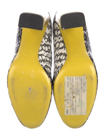 Fendi Snakeskin Animal Print Lace-Up Boots