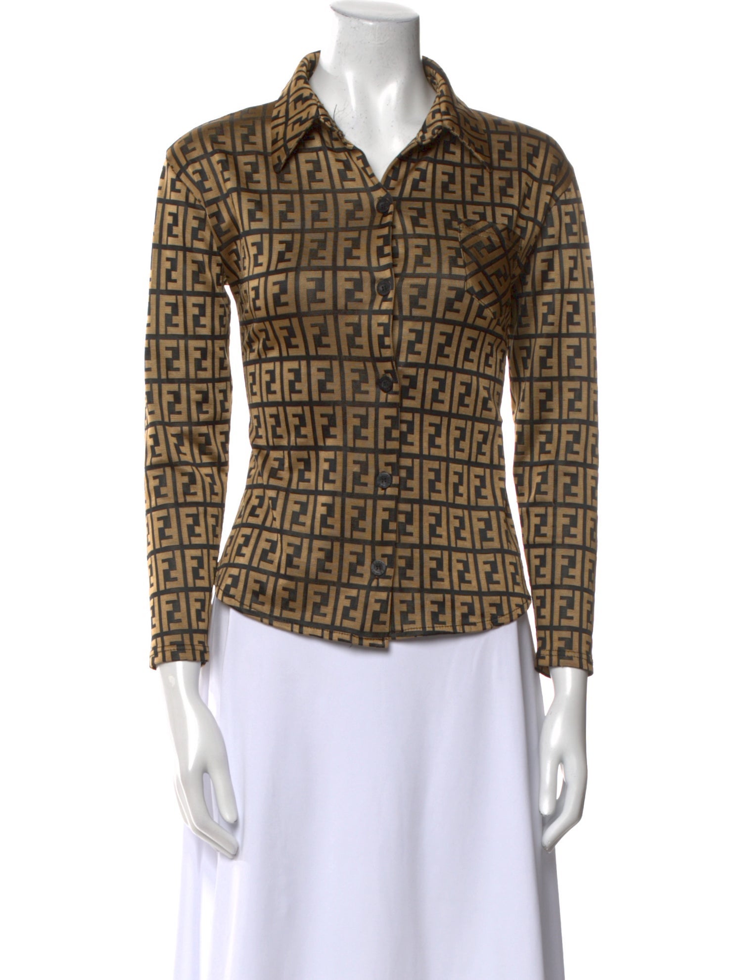 Fendi Vintage Late 1980's - Early 1990's Button-Up Top
