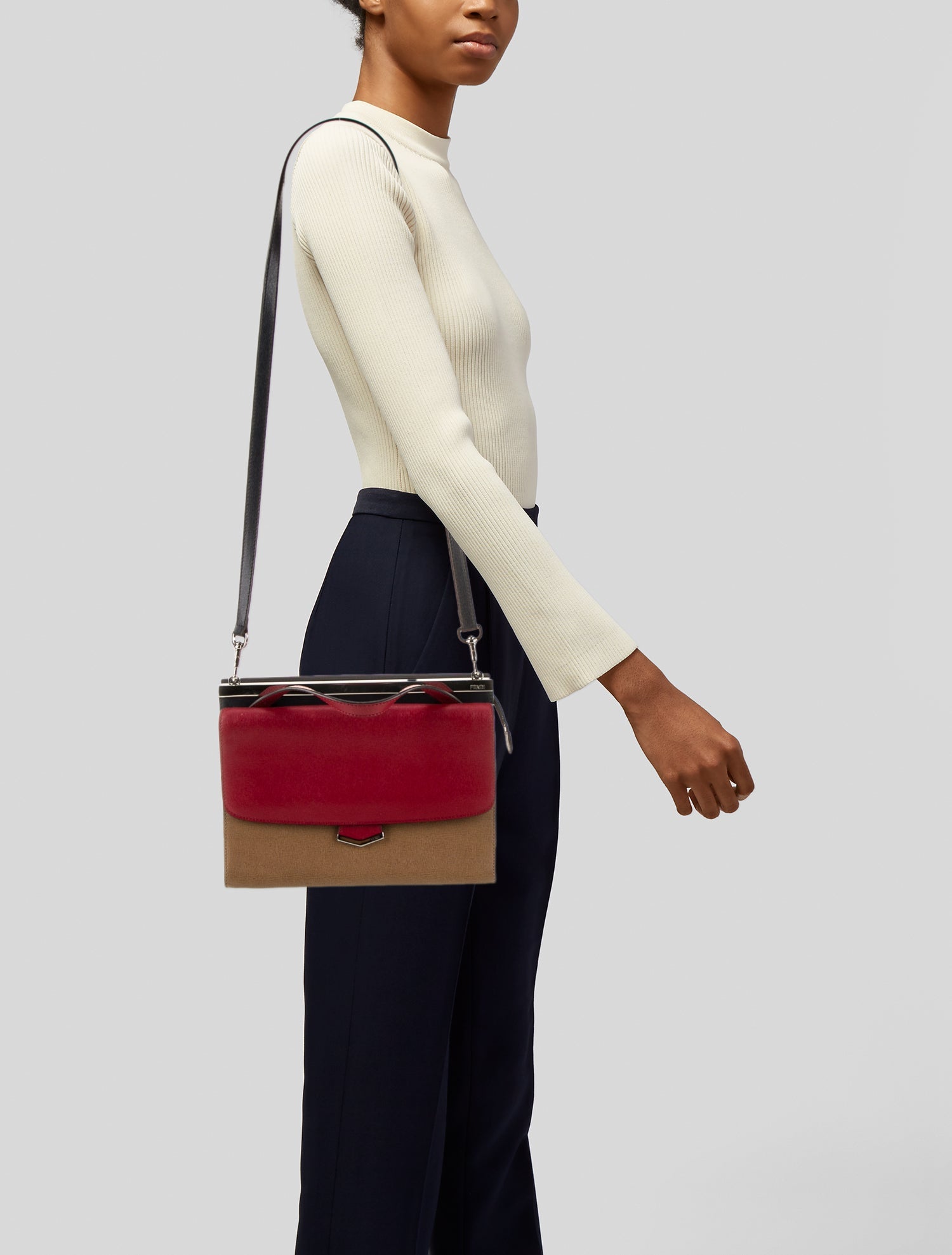 Fendi Saffiano Leather Demi Jour